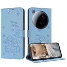 For Xiaomi 15 Ultra Embossed Kitten Phone Leather Case with Lanyard(Blue) - 1