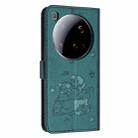 For Xiaomi 15 Ultra Embossed Kitten Phone Leather Case with Lanyard(Dark Green) - 3