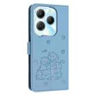 For Tecno Spark 20 Pro Embossed Kitten Phone Leather Case with Lanyard(Blue) - 3