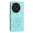 For Tecno Camon 30 4G / Camon 30 5G Embossed Kitten Phone Leather Case with Lanyard(Mint Green) - 3