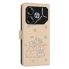 For Tecno Pova 6 Pro / Pova 6 5G Embossed Kitten Phone Leather Case with Lanyard(Beige) - 3