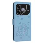 For Tecno Pova 6 Pro / Pova 6 5G Embossed Kitten Phone Leather Case with Lanyard(Blue) - 3