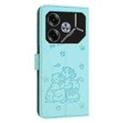 For Tecno Pova 6 Pro / Pova 6 5G Embossed Kitten Phone Leather Case with Lanyard(Mint Green) - 3