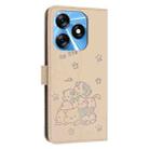 For Tecno Spark 10 4G / Spark 10C Embossed Kitten Phone Leather Case with Lanyard(Beige) - 3