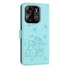 For Tecno Spark Go 2023 Embossed Kitten Phone Leather Case with Lanyard(Mint Green) - 3