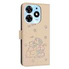 For Tecno Spark 10 Pro / K17 4G Embossed Kitten Phone Leather Case with Lanyard(Beige) - 3