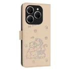 For Tecno Spark 20 Pro 5G Embossed Kitten Phone Leather Case with Lanyard(Beige) - 3