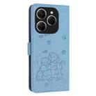 For Tecno Spark 20 Pro 5G Embossed Kitten Phone Leather Case with Lanyard(Blue) - 3