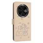 For Tecno Spark 30C Embossed Kitten Phone Leather Case with Lanyard(Beige) - 3