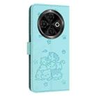 For Tecno Spark 30C Embossed Kitten Phone Leather Case with Lanyard(Mint Green) - 3