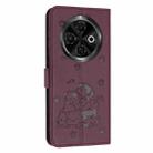 For Tecno Spark 30C Embossed Kitten Phone Leather Case with Lanyard(Wine Red) - 3