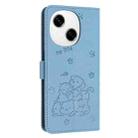 For Tecno Spark Go 1 / Go 2025 Embossed Kitten Phone Leather Case with Lanyard(Blue) - 3