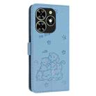 For Tecno Spark Go 2024 4G Embossed Kitten Phone Leather Case with Lanyard(Blue) - 3