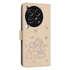 For Tecno Camon 30 Premier Embossed Kitten Phone Leather Case with Lanyard(Beige) - 3