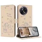 For Tecno Camon 30S Embossed Kitten Phone Leather Case with Lanyard(Beige) - 1