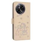 For Tecno Camon 30S Embossed Kitten Phone Leather Case with Lanyard(Beige) - 3