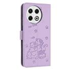 For Tecno Spark 30 Pro Embossed Kitten Phone Leather Case with Lanyard(Purple) - 3