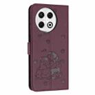 For Tecno Spark 30 Pro Embossed Kitten Phone Leather Case with Lanyard(Wine Red) - 3