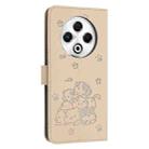 For Tecno Spark 30 4G Embossed Kitten Phone Leather Case with Lanyard(Beige) - 3