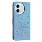 For Tecno Spark 30 5G Embossed Kitten Phone Leather Case with Lanyard(Blue) - 3