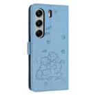 For Tecno Camon 40 Pro 5G Embossed Kitten Phone Leather Case with Lanyard(Blue) - 3