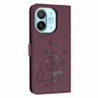 For Tecno Spark 30C 5G / Pop 9 5G Embossed Kitten Phone Leather Case with Lanyard(Wine Red) - 3