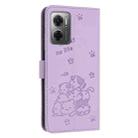 For Redmi 10 5G / Note 11E 5G Embossed Kitten Phone Leather Case with Lanyard(Purple) - 3