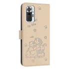 For Redmi Note 10 Pro Embossed Kitten Phone Leather Case with Lanyard(Beige) - 3