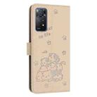 For Redmi Note 12 Pro 4G Embossed Kitten Phone Leather Case with Lanyard(Beige) - 3