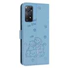 For Redmi Note 12 Pro 4G Embossed Kitten Phone Leather Case with Lanyard(Blue) - 3