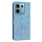 For Redmi Note 13 Pro 5G Global Embossed Kitten Phone Leather Case with Lanyard(Blue) - 3