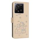 For Redmi K60 Ultra Embossed Kitten Phone Leather Case with Lanyard(Beige) - 3