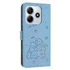 For Redmi Note 14 5G Embossed Kitten Phone Leather Case with Lanyard(Blue) - 3