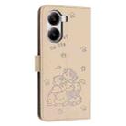 For Redmi Turbo 4 / Xiaomi Poco X7 Pro Embossed Kitten Phone Leather Case with Lanyard(Beige) - 3