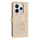For Redmi Note 14 4G 164.84mm Embossed Kitten Phone Leather Case with Lanyard(Beige) - 3