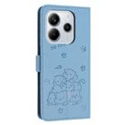 For Redmi Note 14 4G 164.84mm Embossed Kitten Phone Leather Case with Lanyard(Blue) - 3