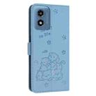 For Motorola Moto G Play 4G 2024 Embossed Kitten Phone Leather Case with Lanyard(Blue) - 3