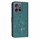 For Motorola Moto G 5G 2025 Embossed Kitten Phone Leather Case with Lanyard(Dark Green) - 3