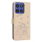 For Motorola Moto G Stylus 5G 2025 Embossed Kitten Phone Leather Case with Lanyard(Beige) - 3