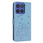 For Motorola Moto G Stylus 5G 2025 Embossed Kitten Phone Leather Case with Lanyard(Blue) - 3