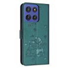 For Motorola Moto G Stylus 5G 2025 Embossed Kitten Phone Leather Case with Lanyard(Dark Green) - 3