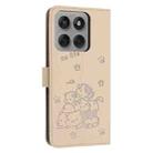 For Motorola Edge 60 Pro Embossed Kitten Phone Leather Case with Lanyard(Beige) - 3
