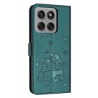 For Motorola Edge 60 Pro Embossed Kitten Phone Leather Case with Lanyard(Dark Green) - 3