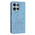 For Motorola Moto G56 5G Embossed Kitten Phone Leather Case with Lanyard(Blue) - 3