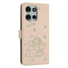 For Motorola Moto G86 5G Embossed Kitten Phone Leather Case with Lanyard(Beige) - 3
