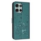 For Motorola Moto G86 5G Embossed Kitten Phone Leather Case with Lanyard(Dark Green) - 3