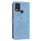 For Nokia C22 Embossed Kitten Phone Leather Case with Lanyard(Blue) - 3