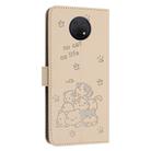 For Nokia G10 / G20 / G300 Embossed Kitten Phone Leather Case with Lanyard(Beige) - 3