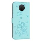 For Nokia G10 / G20 / G300 Embossed Kitten Phone Leather Case with Lanyard(Mint Green) - 3
