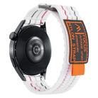 22mm Dual-Section Sports Style Nylon Loop Watch Band(White) - 3